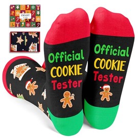 Zmart Christmas Gifts Stocking Socks For Men Women - Secret Santa Socks Xmas Stocking Stuffers For Dad Mom Teens, Gingerbread Cookie Socks