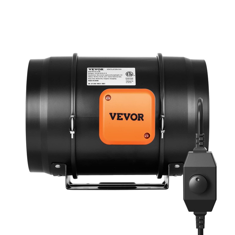 VEVOR Inline Duct Fan, 8-Inch 750 CFM with Variable Speed