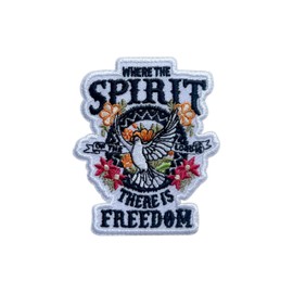 LEMEPINZ Where The Spirit of The Lord Is There Is Freedom Patch, Size 3 Inches Iron On Bible Embroidery Patches for Hats Clothes Backpacks Jeans, DIY Sew On Patches, Fabric Patches, Gift for Christian