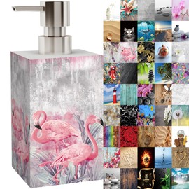 Premium Soap Dispenser | Wide choice of beautiful lotion dispenser | Easy to refill | Nice eyecatcher (Flamingo)