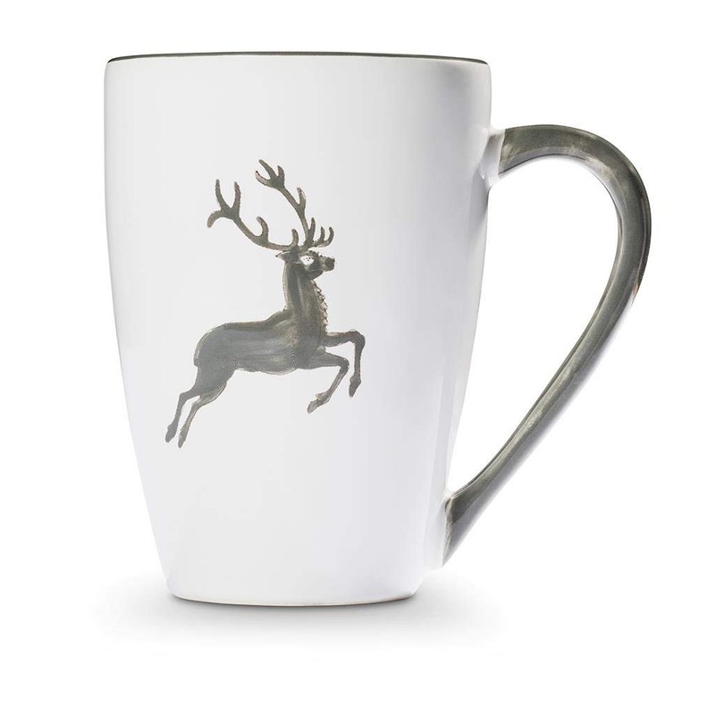 GMUNDNER KERAMIK Breakfast Cup Supermax Capacity 0.5 Litres Grey Deer