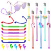 SKYCOOOOL 24 PCS Kids Glasses Strap Rainbow Unicorn Adjuster Anti-slip