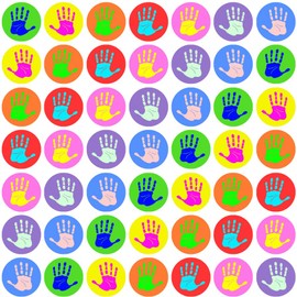 900 Mini Hi-Five Hands 10mm Spot Reward Stickers for Teachers and Planner Charts