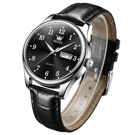 OLEVS Watch Waterproof Women's Fashion Business Popular Analog Quartz Fashion Simple Women's Wristwatch Crystal Arabic/Roman Numeral Dial Date Day Wristwatch Leather Band Easy-to-read Watch Cute Watch