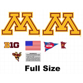 MINNESOTA GOPHERS Football Helmet Helmet Decal Full Size 8 mil