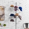 MyGift Modern Large Freestanding Hat Rack Stand, Silver Metal Retail