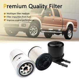 FD4615 6.7 Fuel Filter Kit & FL2051S Oil Filter Compatible with 2011-2016 Ford F250 F350 F450 F550 F650 F750 Diesel Fuel Filter Water Separator Replace Motorcraft BC3Z-9N184-B BC3Z-6731-B