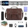 Leather Mens Messenger Bag Vintage 15.6 Inch Waterproof Leather Laptop