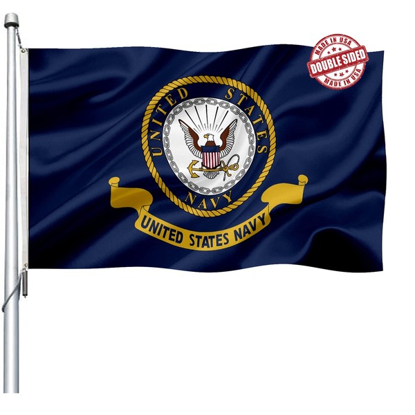 US Navy Emblem Flag Double Sided 4x6 Outdoor- Heavy Duty