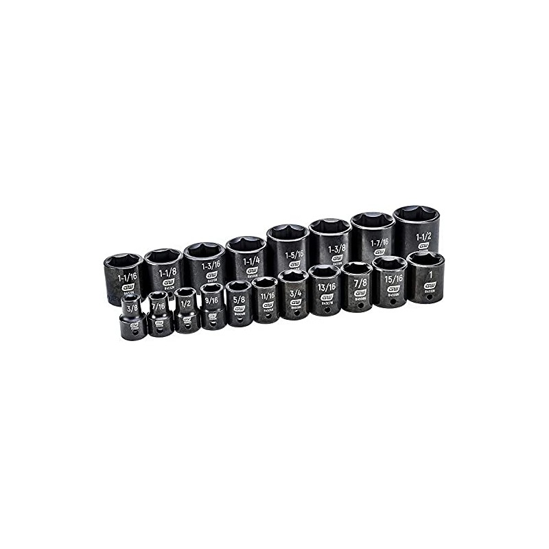 GEARWRENCH 19 Pc. 1/2" Drive 6 Pt. Standard Impact Socket