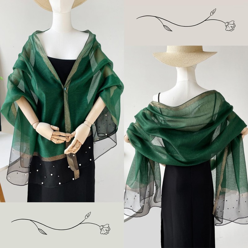 kinaviola Formal Women's Stole Shawl Scarf Overcoat Large Silk Touch