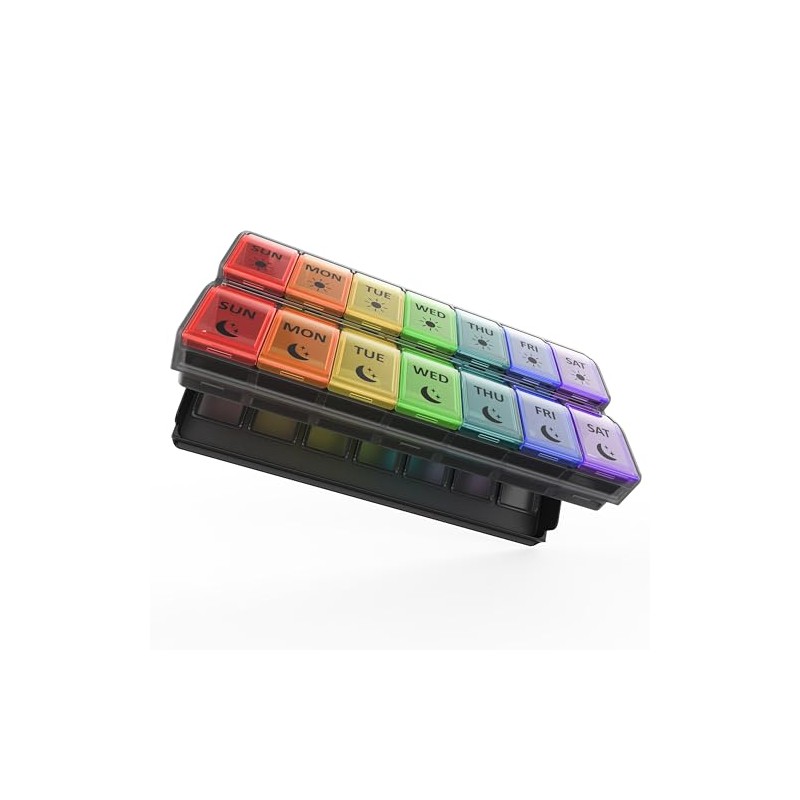 Fullicon Fast Refill Pill Box 2 Times a Day, Large