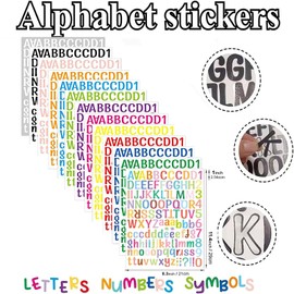 20 Sheets Vinyl Letters Stickers, 2520 Alphabet Number Stickers, 1 inch Self-Adhesive cursive stickers letters for kids, Large stick on letters, for Sign,Notebook,ornament,classroom,mailbox,crafts（A4)