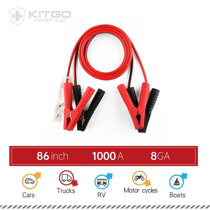Kitgo Car Emergency Kit,Premium Roadside Assistance Essentials with Jumper Cables,