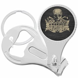 Skeleton Skull Arsenic Poison Nail Clippers Plus Bottle Opener Keychain