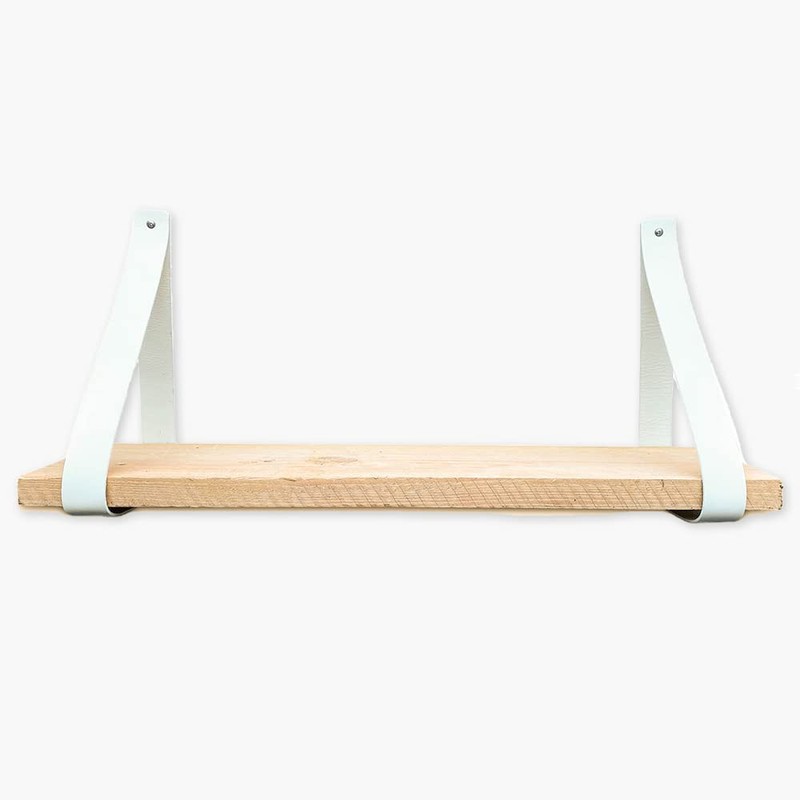 Brute Strength - Leather Shelf Brackets - White - Pack