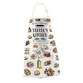 JTOUK YIAYIA'S Kitchen Apron Yiayia Typography Gift Greek Yiayia Gift Best Yiayia Ever Gift for Grandma (Yiayia Apron EU)