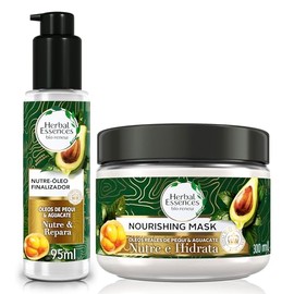 Herbal Essences BioRenew Pequi  Aguacate, Kit Mascarilla Intensiva 300ml, Nutre Óleo Finalizador 95ml                                                 