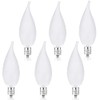 BUBYVV Frosted Flame Tip Chandelier Light Bulb，60W E12 Candelabra Base,Candle