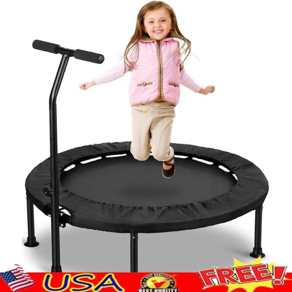 36 Inch Toddler Trampoline Mini Kids Indoor Bounce Adjustable Handle