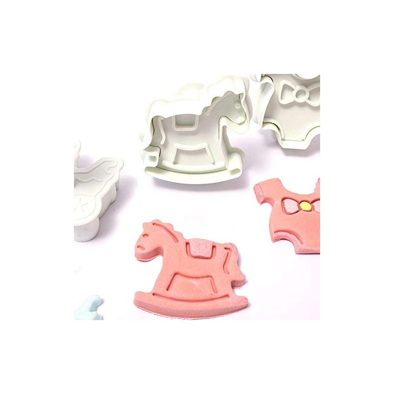 Yolli Fondant Cutter Plunger Set 4pcs Baby Shower Pram Rocking