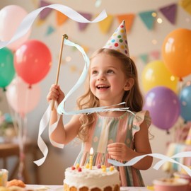 Pack of 30 Champagne Wedding Walls with Bell, Silk Fairy Sticks, Magic Wands, Wedding Streamers, Wedding Wands, for Parties, Holidays, Celebrations