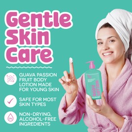 BeYoutiful Guava Passion Fruit Body Lotion for Dry Skin, Natural Cruelty-Free Hydrating Moisturizer for Kids & Teens with Sweet Almond Oil, 13.5 oz