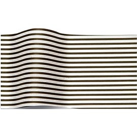 SatinWrap Luxury Printed Tissue Wrapping Paper Black white Stripes 5 sheets