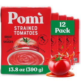 Pomì Strained Tomatoes 13.8oz (Pack of 12) - Creamy, Velvety Italian Tomato Puree, No Additives or Preservatives - BPA-Free Pureed Tomatoes Made from 100% Fresh Italian