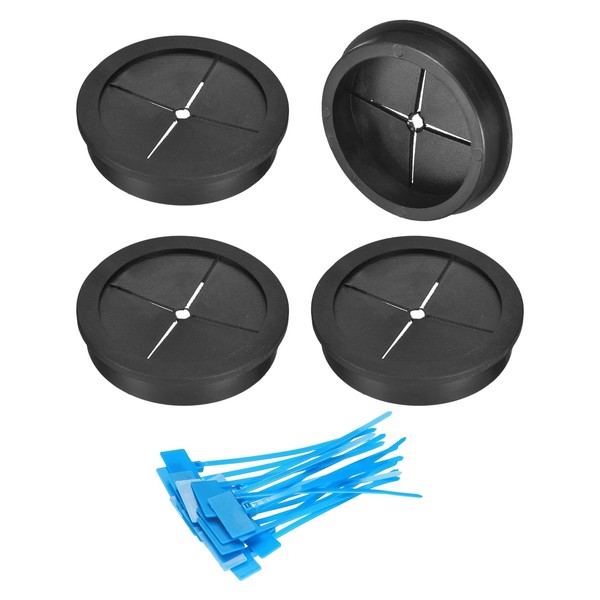 sourcing map 4Pcs Cable Cord Grommet, 2-3/8"(60mm) Rubber Desk Grommets