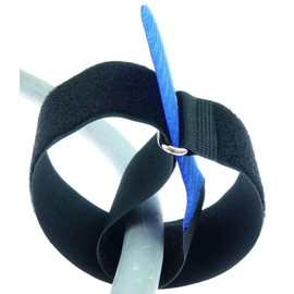10 x 50 cm x 50 mm Resealable Velcro Cable Ties Blue with Metal Eyelet - Cable Velcro Tape 500 mm Reusable