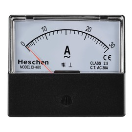 Heschen Rectangular Electric Meter Ammeter DH-670 AC 0-30A Class 2.5 CE Listed
