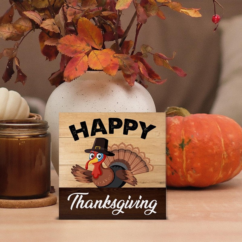 Thanksgiving Decor Happy Thanksgiving Wooden Sign Farmhouse Turkey Decorations for