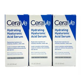 CeraVe Hydrating Hyaluronic Acid Serum Lot Of 3 (1fl/30ml) New