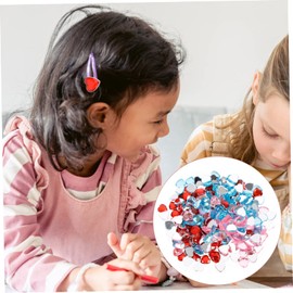 WOONEKY 192pcs Acrylic Heart Rhinestones Flat Back DIY Craft Decorations for Weddings Valentine Day and Crafts Pink Red Blue Heart Gems Durable Easy to Apply