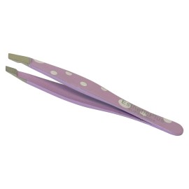 Esthetic Plus #2984 Super Inox Mini Slanted Tweezer 2.5" - Polka Dot Colors Vary
