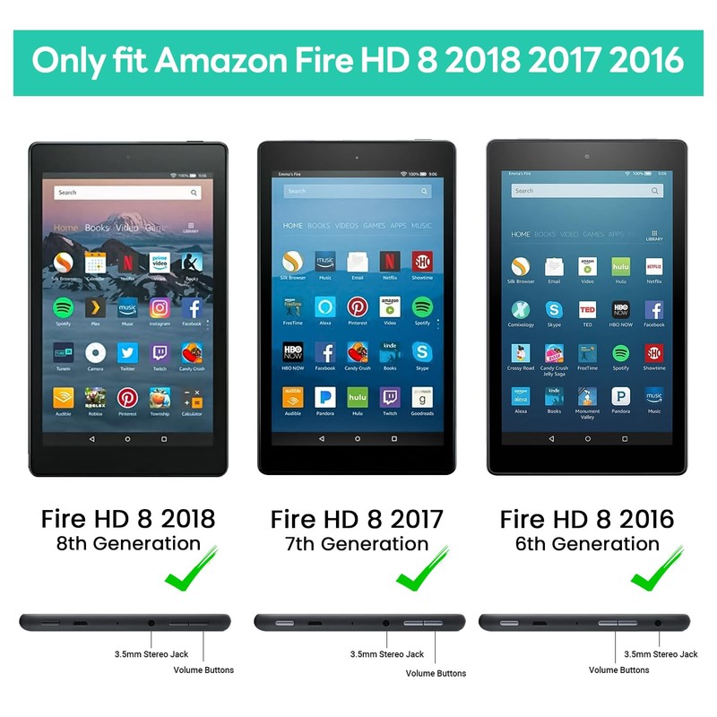 Merocab Kids Case for Kindle Fire HD 8 Tablet 8th/7th/6th