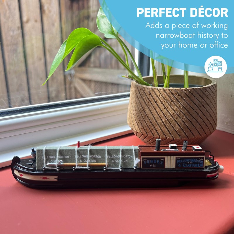 Thorness Detailed 20 cm wooden model channel narrow boat barge