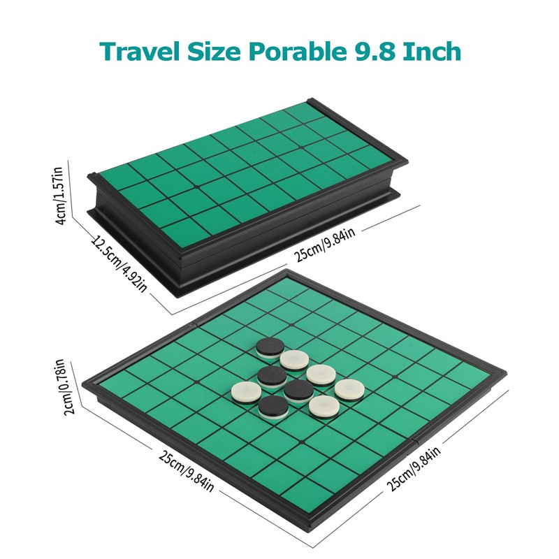 Reversi Game - Vikutu 9.7" Travel Board Game Portable -