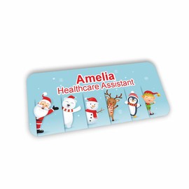 Customised Print Christmas Name badge (01) 76 x 32 mm Student Midwife Doctor GP Healthcare Assistant Nurse Practitioner Clinical Medical