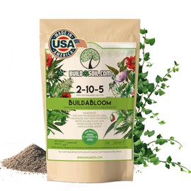 BuildASoil Vegan Bloom Booster & Flower Fertilizer – Organic Hydrangea & Rose Fertilizer Plant Food, Bloom Booster Fertilizer for Outdoor Gardens & Houseplants – Natural Soil Flower Food, 1 LB Bag