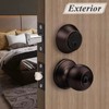 Probrico Oil Rubbed Bronze Entry Door Knob and Double Cylinder