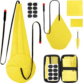 Saxophone Cleaning Kits with Case for Saxophone and Clarinet Flute Trumpet Instruments,8PCS Saxophone Mouthpiece Cushion,Mouthpiece Brush Microfiber Cleaning Cloth（Yellow）