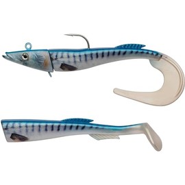 Berkley PowerBait Power Sandeel - Saltwater Soft Bait Fishing Lure for Bass, Pollack, Cod, Ling and Wrasse - Paddle Tail & Curl Tail Supplied, 65g | 17cm, Snow White