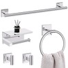 5PCS Polish Chrome Bathroom Hardware Set, SUS304 Stainless Steel Towel