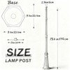 76" Black Cast Aluminum Lamp Post | with Crossbars &