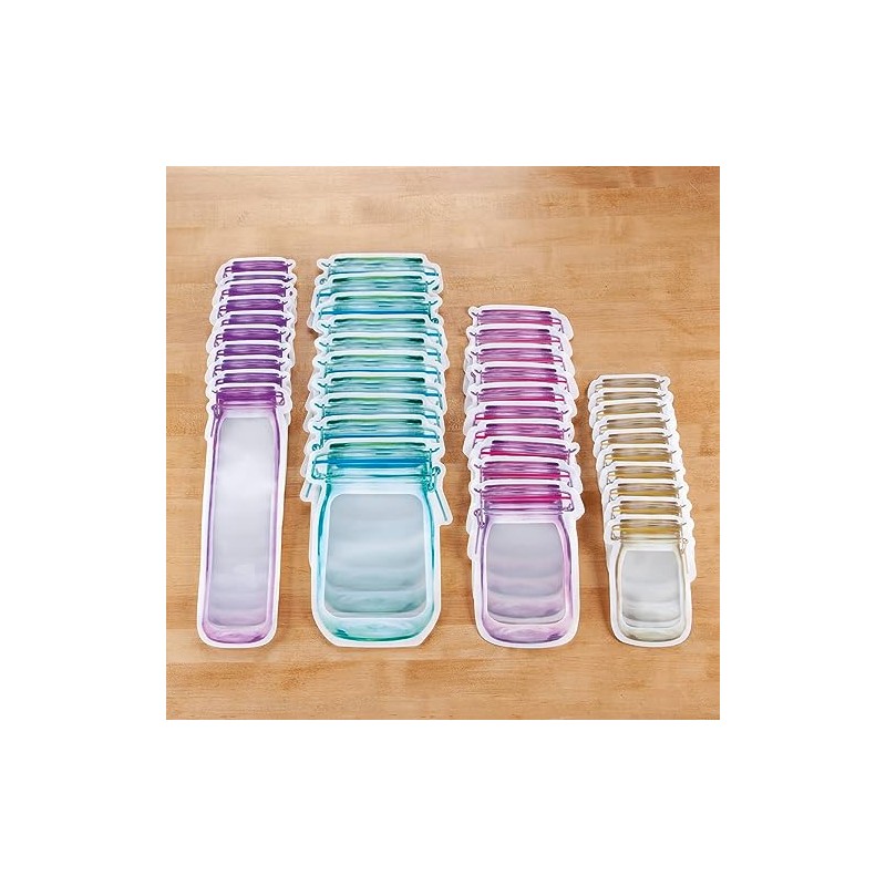 Fox Valley Traders Reusable Mason Jar Ziptop Bags, Set of