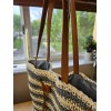 Handmade Raffia Hobo bag with Leather straps Handmade Woven Crochet