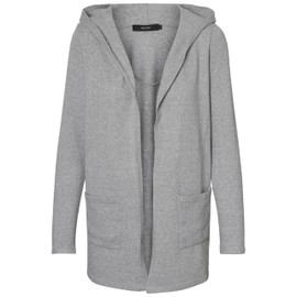 VERO MODA Female cardigan open hood, Light Grey Mel., s