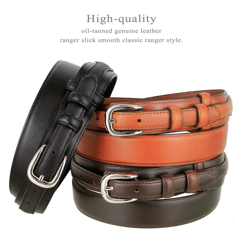 Men's Leather Ranger Belt 1 and 3/8" Wide Brown 32